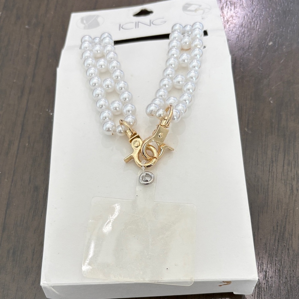 Icing Pearl Bag handle with Gold Accents